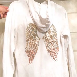 VICTORIAS SECRET WHITE ANGEL WINGS SWEATER.
